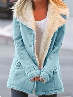 Dames Sherpa Gevoerd Fleece Jas Zachte Winterjas Warm