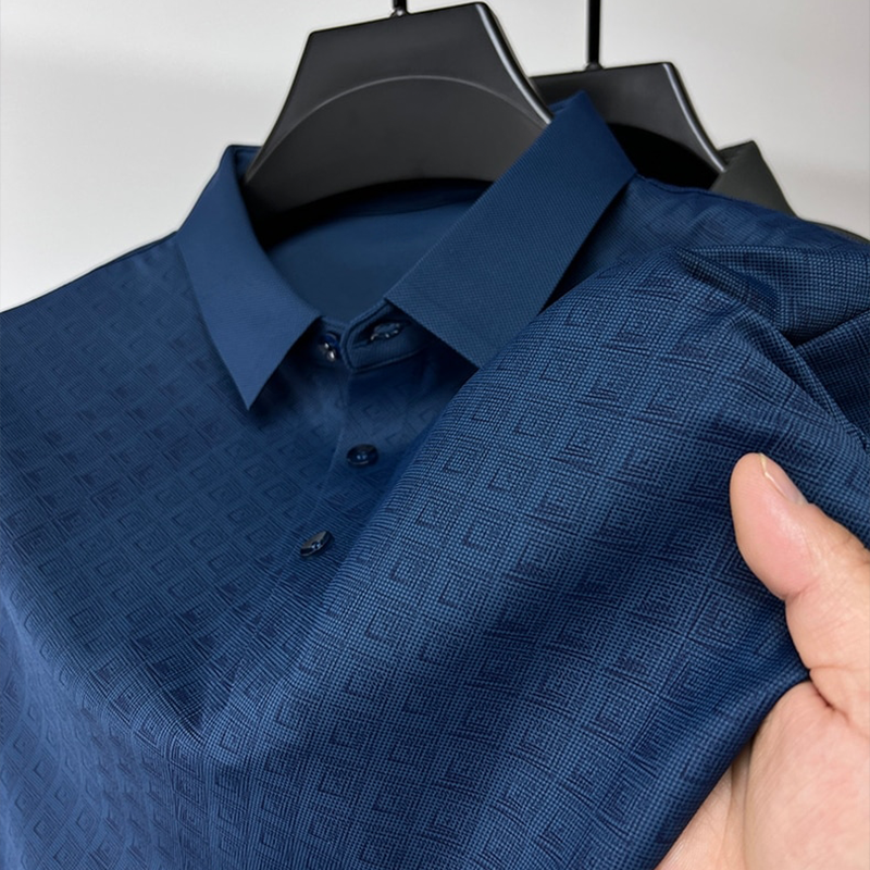 Heren Poloshirt Blauw M Katoen - Stijlvol Design voor Casual en Formele Gelegenheden-1