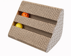 DualFun Eco Play Triangle: Krabbord voor katten met belspeeltje