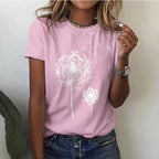 Dames T Shirt Relaxte Pasvorm Korte Mouwen Grafische Print