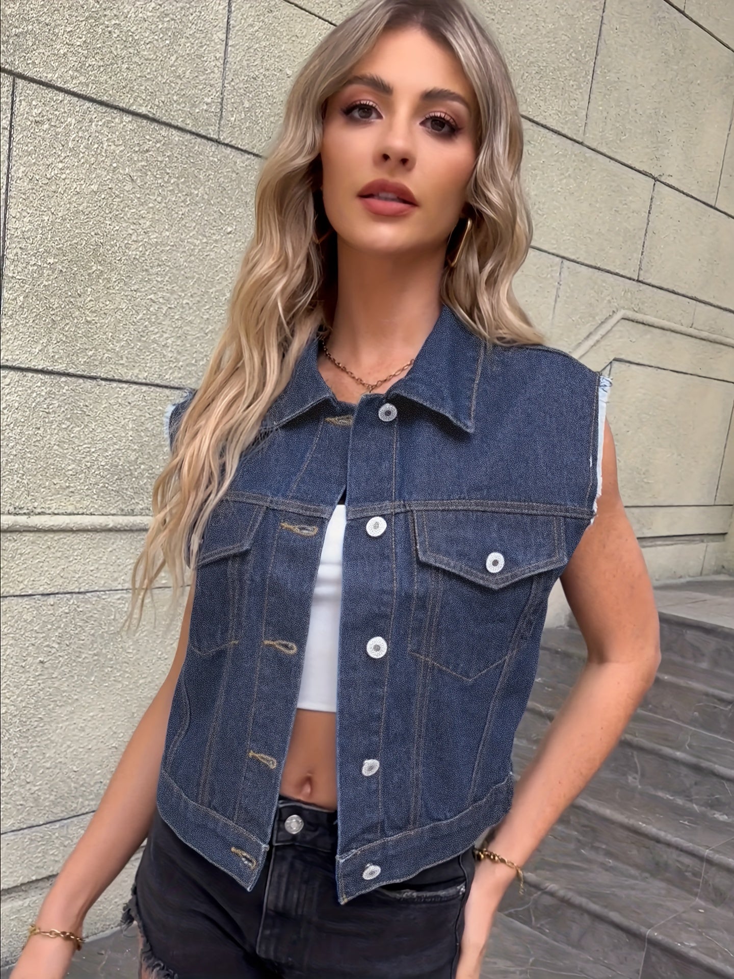 Mouwloze Dames Spijkerjas - Tijdloos, veelzijdig denim-item