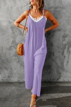 Dames Spaghetti Band Brede Pijp Jumpsuit