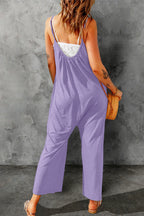 Dames Spaghetti Band Brede Pijp Jumpsuit