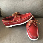 Leren Bootschoenen Heren Handgemaakt Bruin Comfortabel