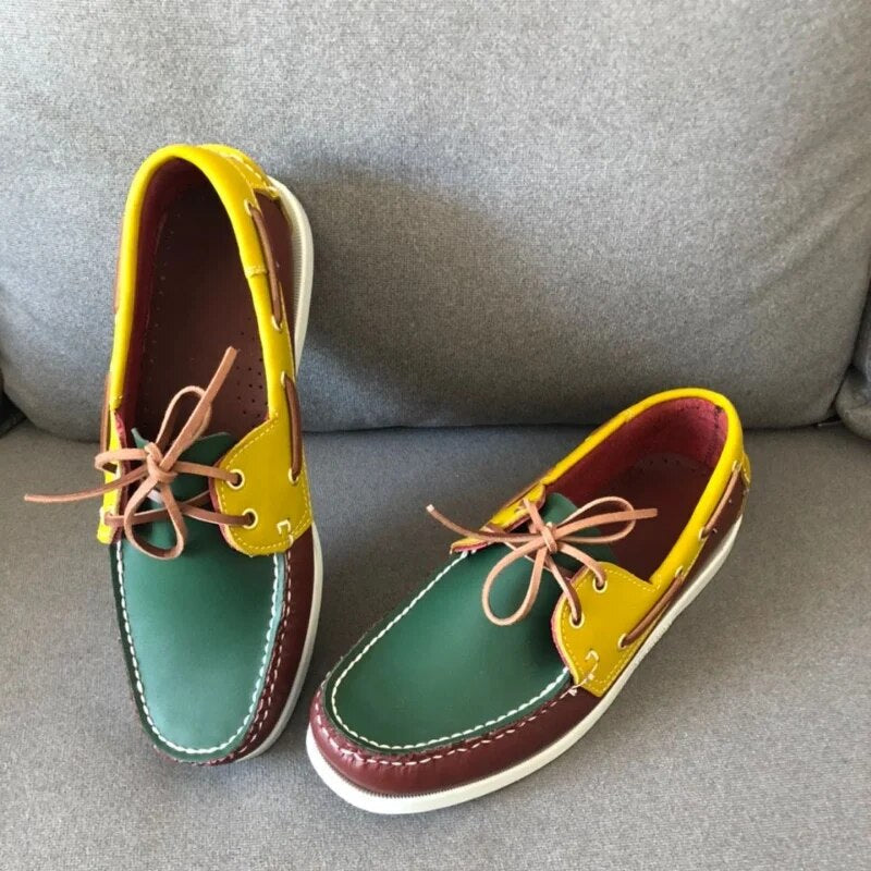 Leren Bootschoenen Heren Handgemaakt Bruin Comfortabel