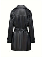 Dames Dubbelrijige Getailleerde Trenchcoat In Vintage Stijl - Trenchcoat