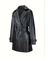 Dames Dubbelrijige Getailleerde Trenchcoat In Vintage Stijl - Trenchcoat