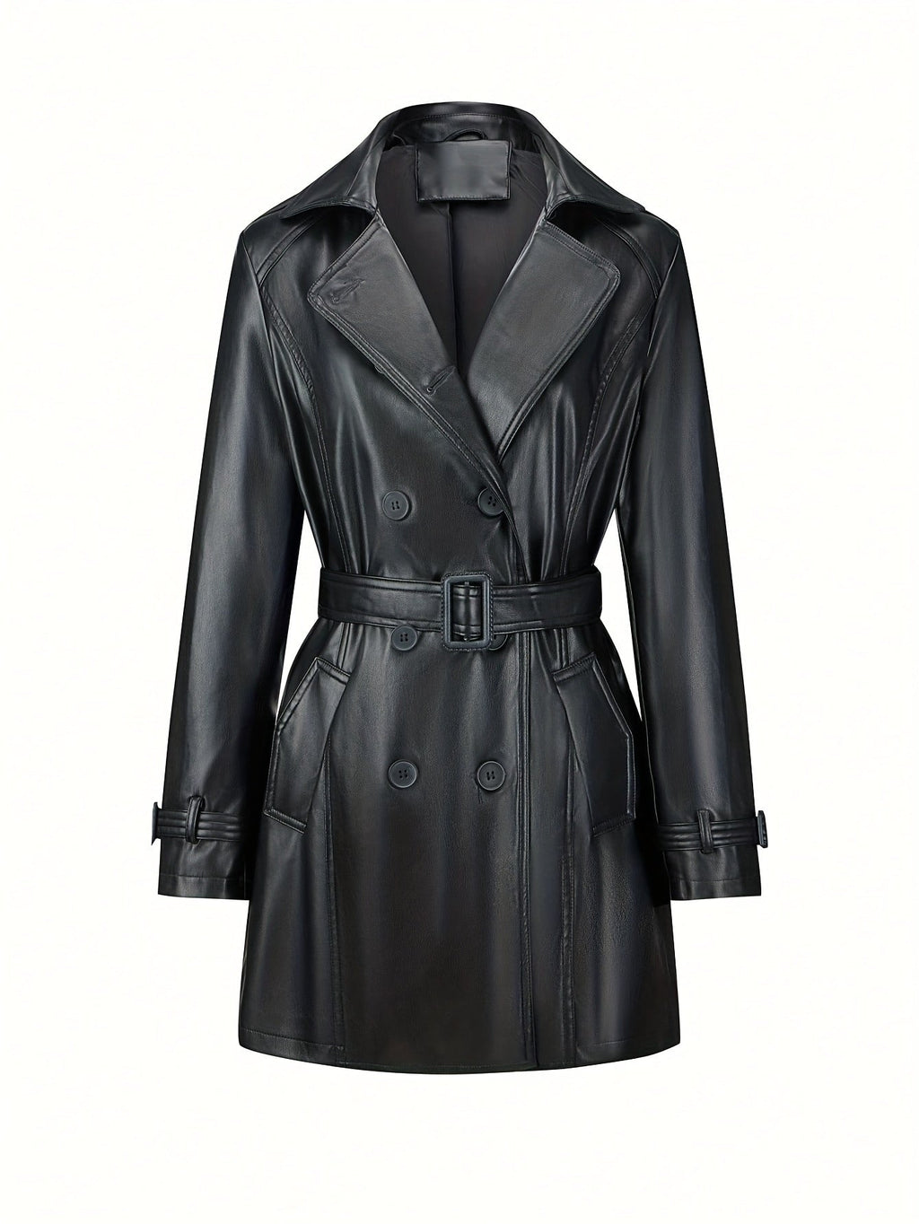 Dames Dubbelrijige Getailleerde Trenchcoat In Vintage Stijl - Trenchcoat