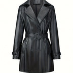Dames Dubbelrijige Getailleerde Trenchcoat In Vintage Stijl - Trenchcoat