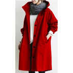 Dames Lange Trenchcoat Capuchon Wind en Waterdicht