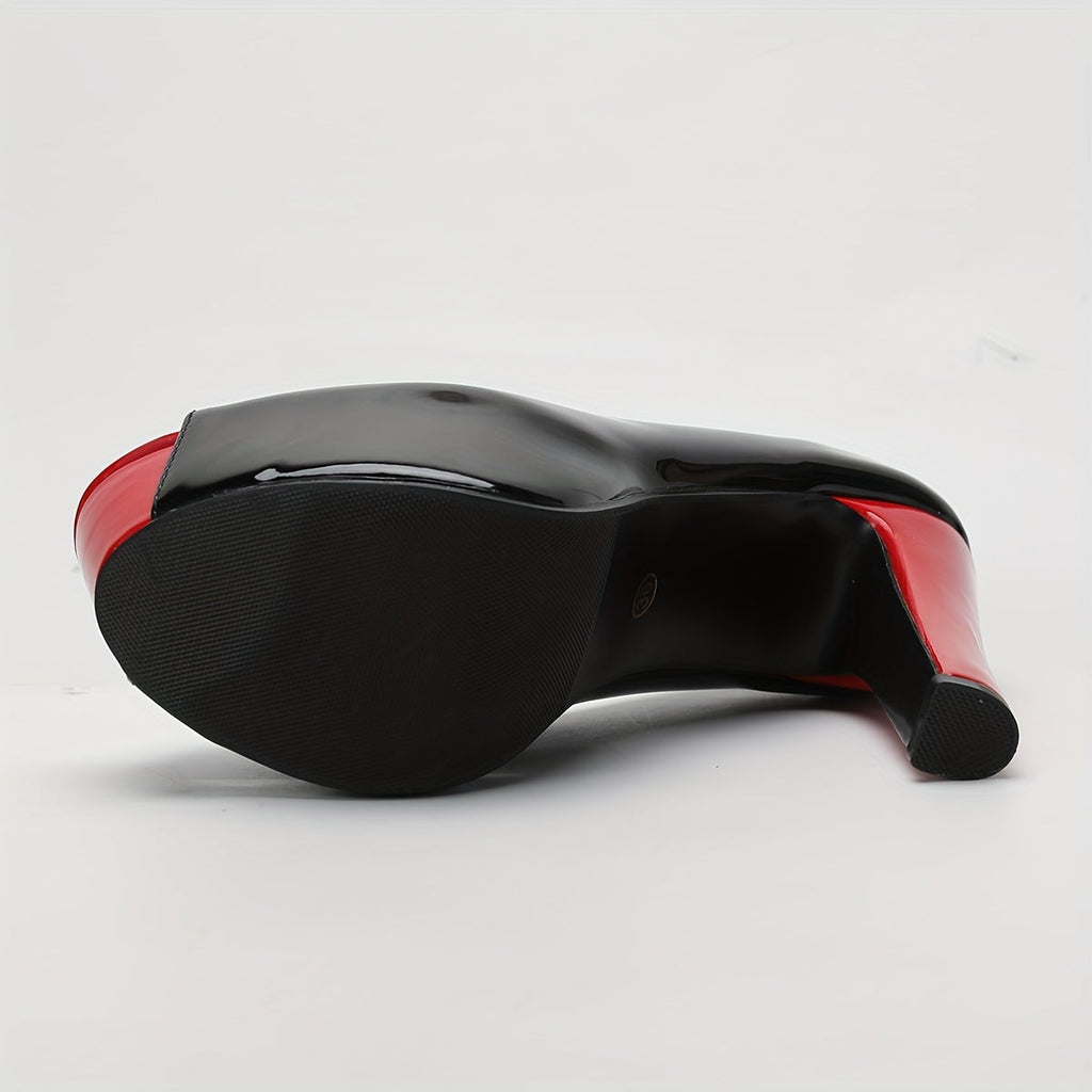 Middernachtzwarte en rode hakken