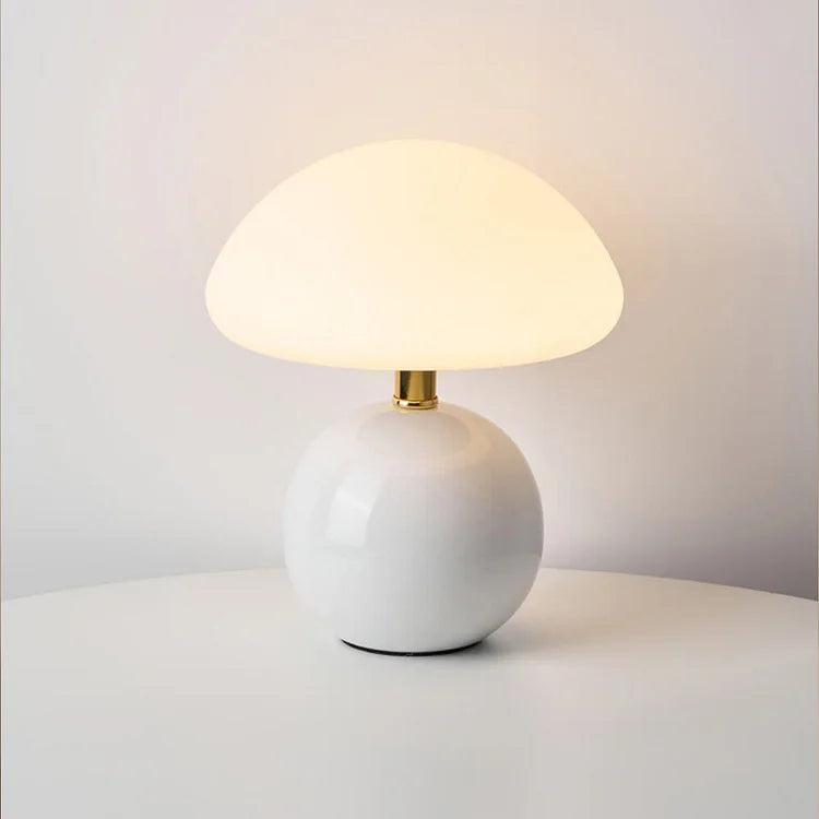 Franse Crème Paddenstoel Lamp Keramiek LED Sfeerverlichting Bauhaus Stijl Tafellamp Met Instelbare Kleuren