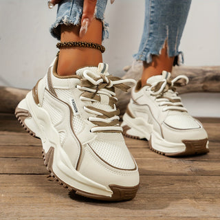 Sneakers Dames Hoge Zool Wit Leer Comfort Pasvorm Maat38