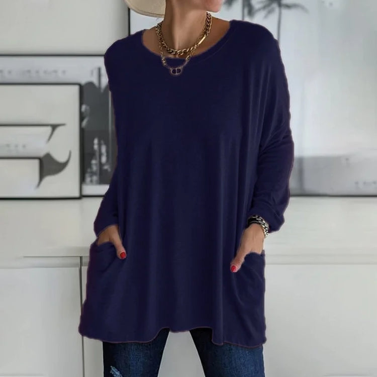 Dames Casual Oversized Trui Ronde Hals Zachte, Ademende Stof