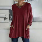 Dames Casual Oversized Trui Ronde Hals Zachte, Ademende Stof