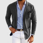 Heren Blazer Ademend Materiaalmix Getailleerde Pasvorm
