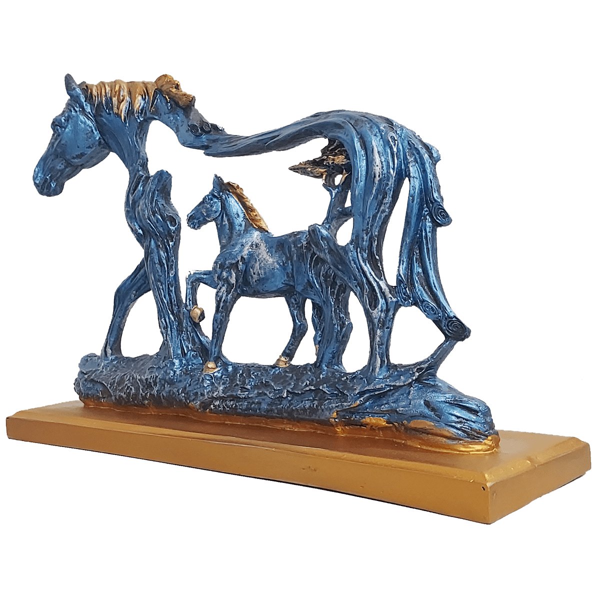 Feng Shui Galloping Horse Showpiece met Houten Basis