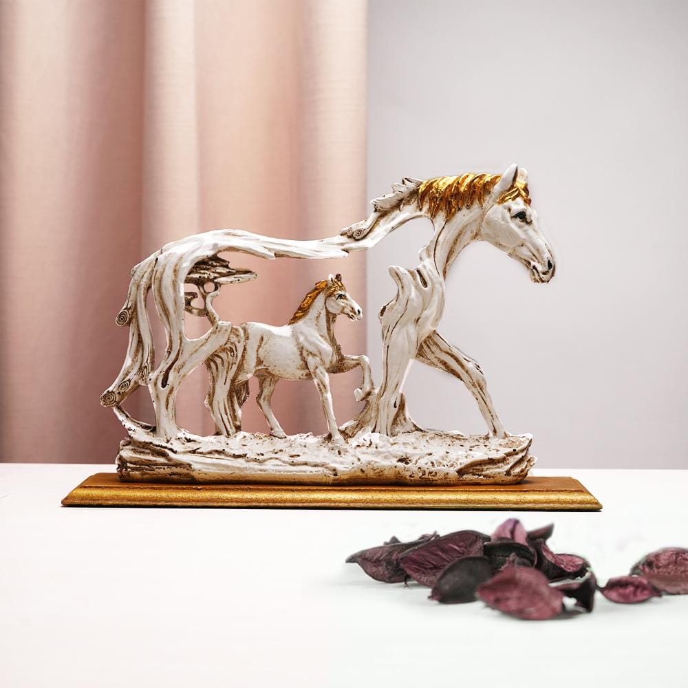 Feng Shui Galloping Horse Showpiece met Houten Basis