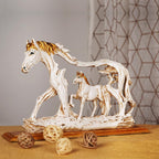 Feng Shui Galloping Horse Showpiece met Houten Basis