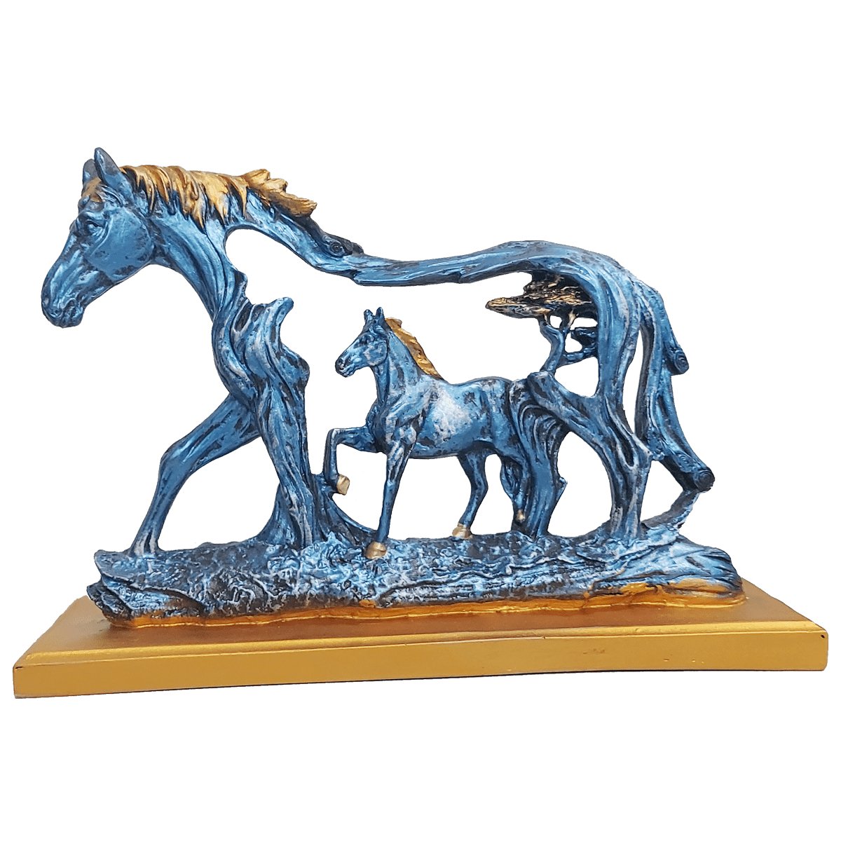 Feng Shui Galloping Horse Showpiece met Houten Basis