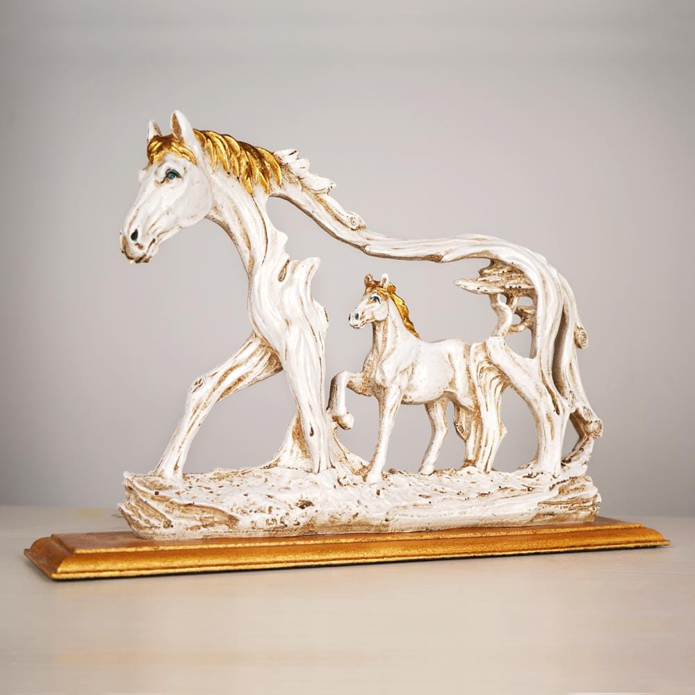 Feng Shui Galloping Horse Showpiece met Houten Basis