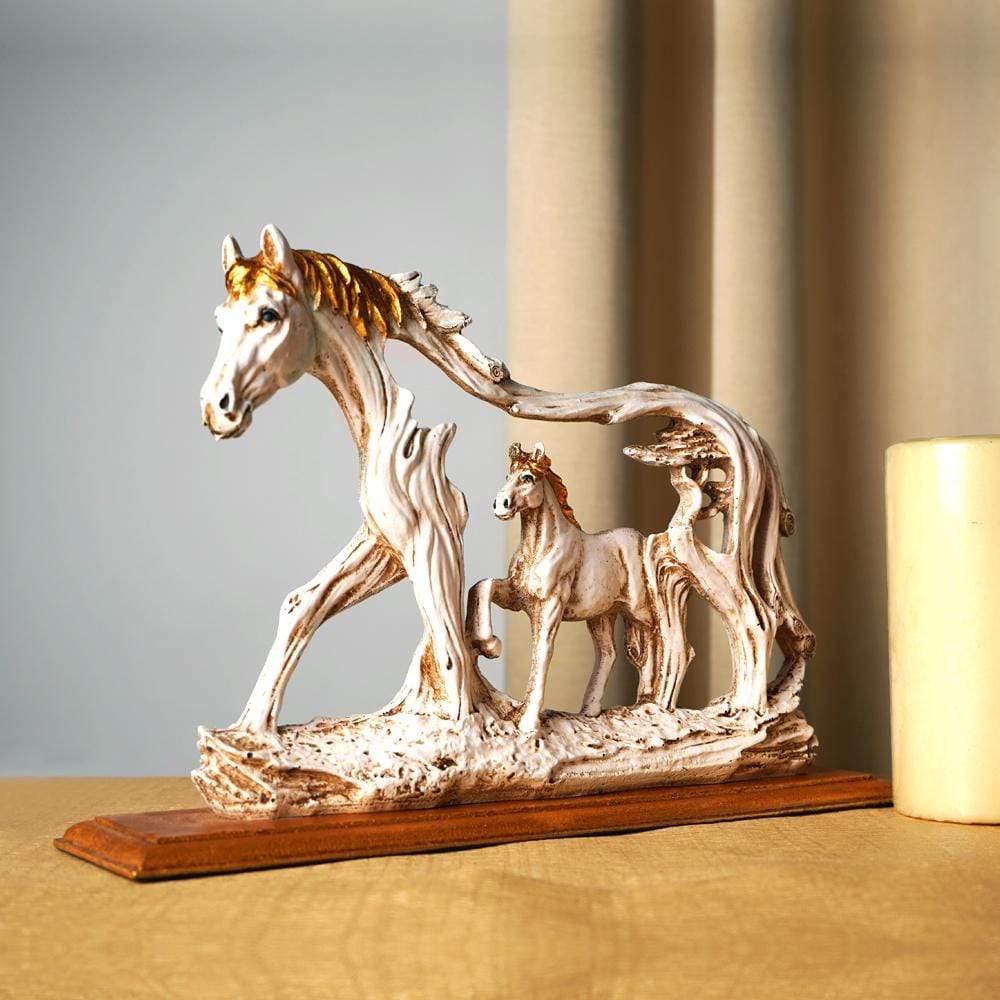Feng Shui Galloping Horse Showpiece met Houten Basis
