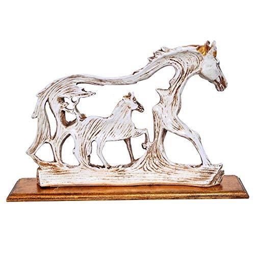 Feng Shui Galloping Horse Showpiece met Houten Basis