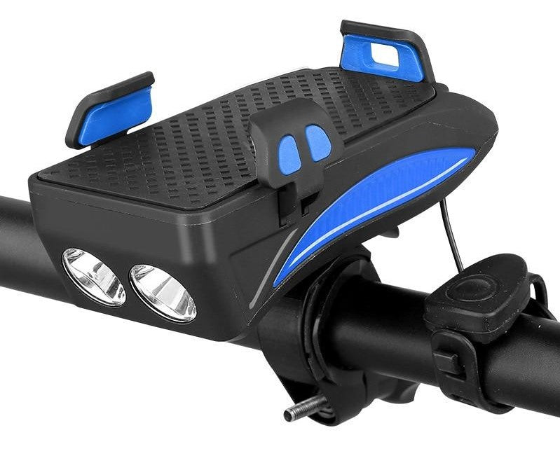 BikePro  4-in-1 Telefoonhouder, Powerbank, Verlichting & Claxon