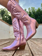 Dames Fleur Elegante Metallic Cowboy Laarzen Laarzen Laarzen
