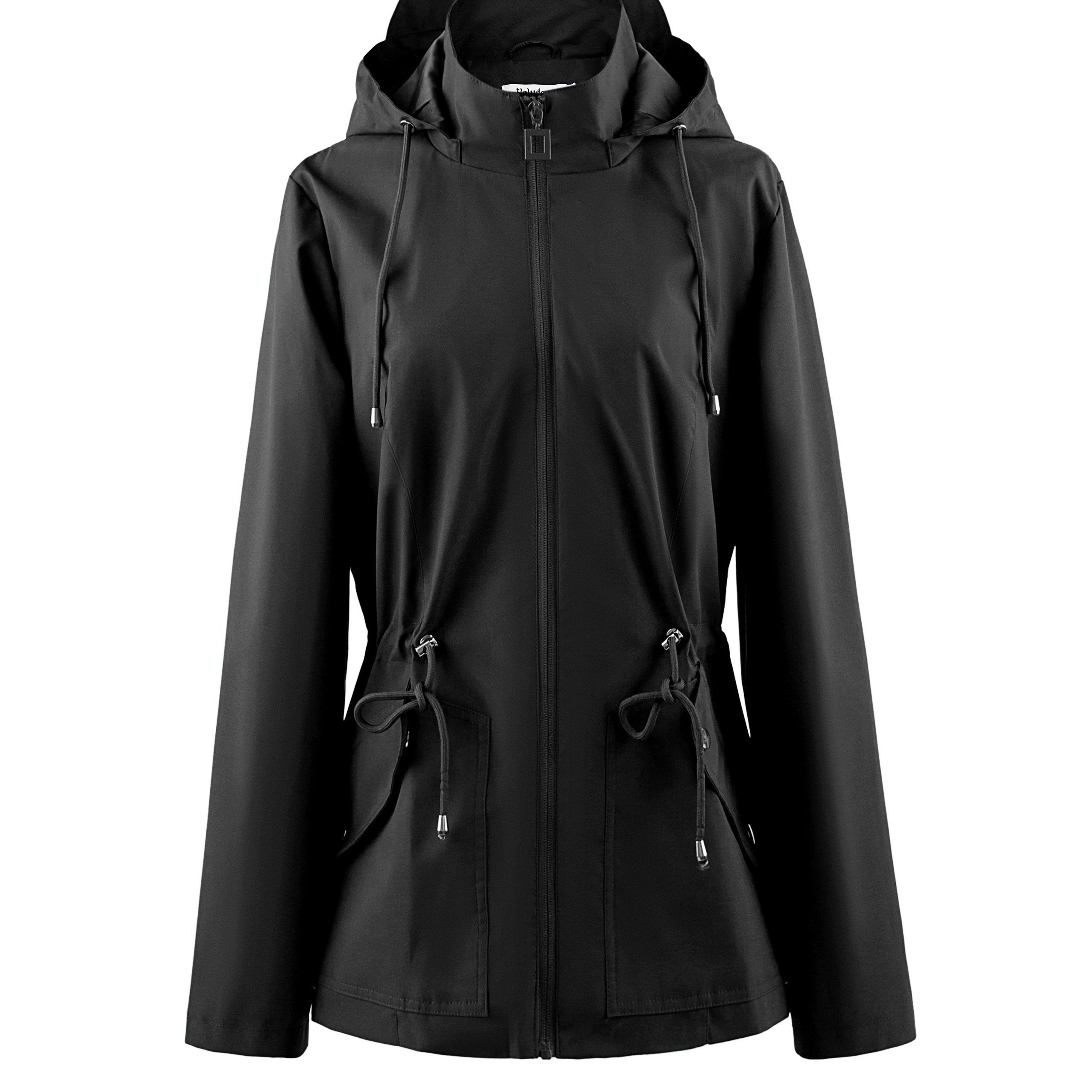 Dames Waterdichte Getailleerde Lente- en Herfstjas met Capuchon - Trenchcoat