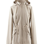 Dames Waterdichte Getailleerde Lente- en Herfstjas met Capuchon - Trenchcoat