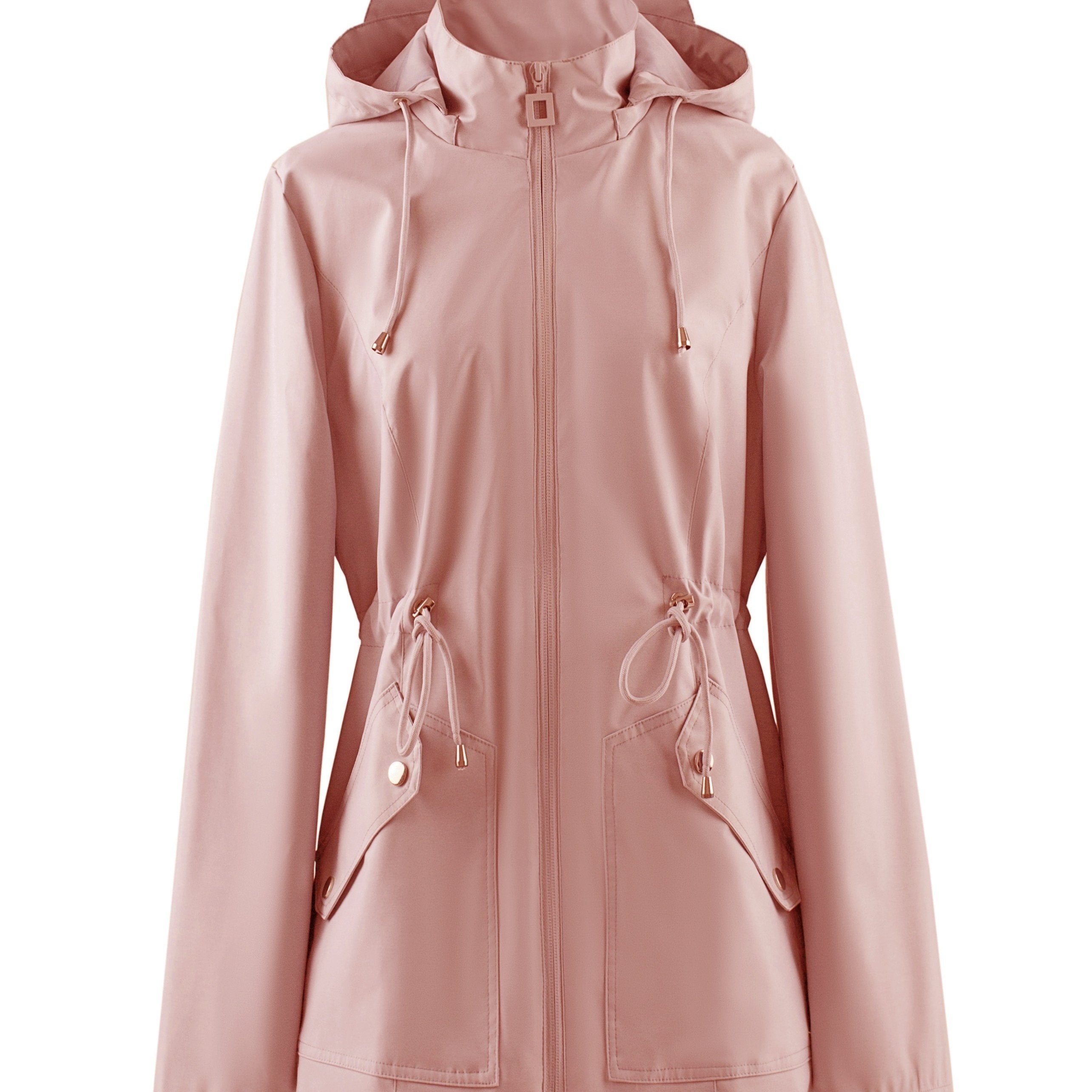 Dames Waterdichte Getailleerde Lente- en Herfstjas met Capuchon - Trenchcoat