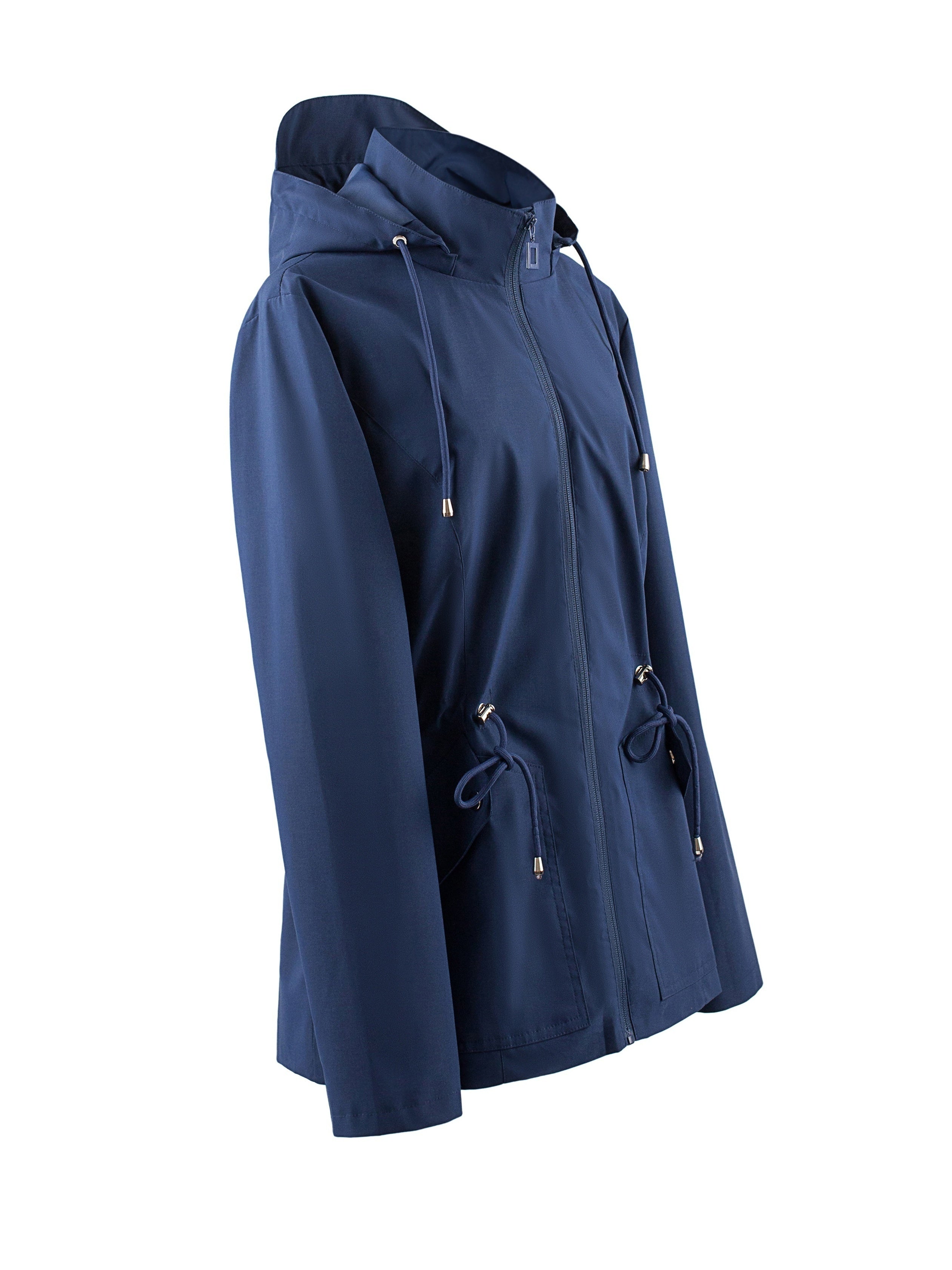 Dames Waterdichte Getailleerde Lente- en Herfstjas met Capuchon - Trenchcoat