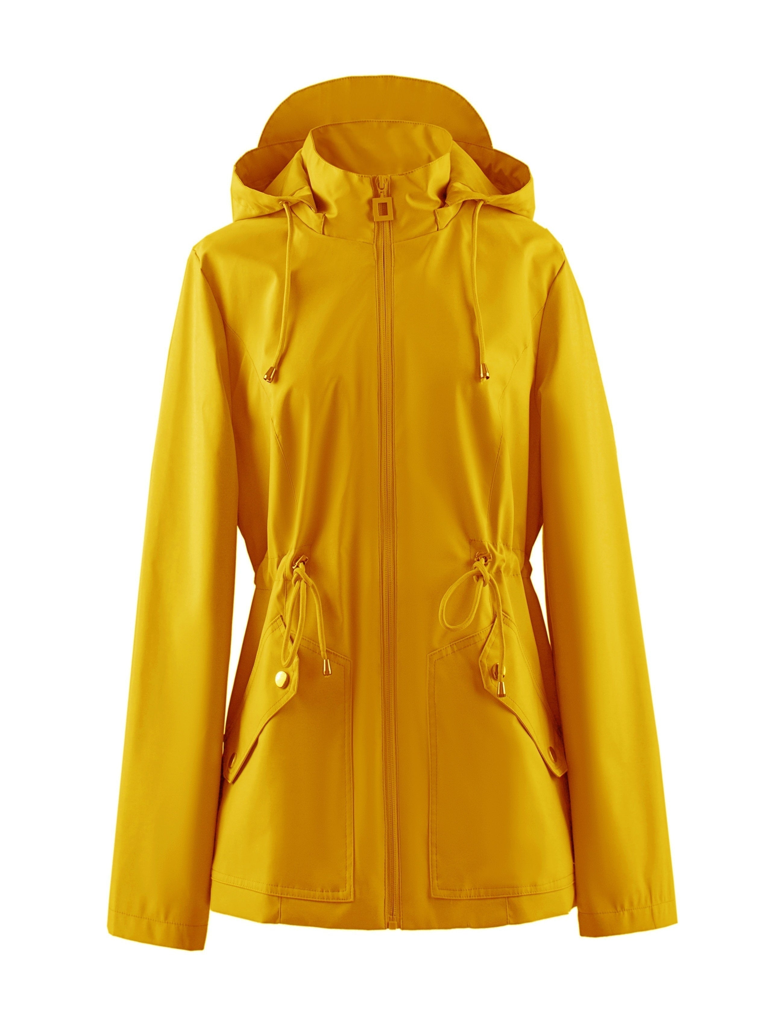 Dames Waterdichte Getailleerde Lente- en Herfstjas met Capuchon - Trenchcoat