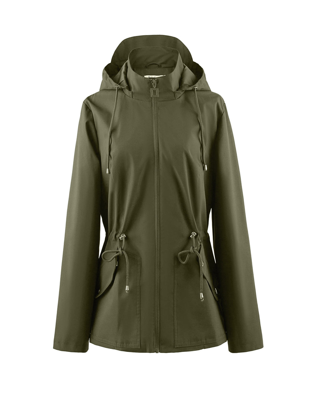 Dames Waterdichte Getailleerde Lente- en Herfstjas met Capuchon - Trenchcoat