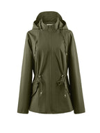 Dames Waterdichte Getailleerde Lente- en Herfstjas met Capuchon - Trenchcoat