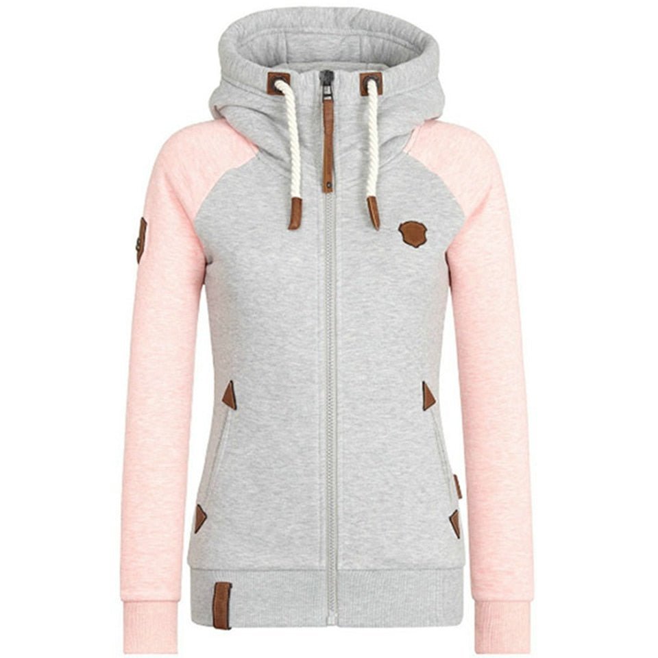 Dames Hoodie met Rits Slank Ontwerp Sportief Voor Actief