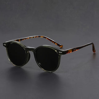Heren Zonnebril Lichtgewicht Ronde Frame Retro Tortoiseshell Design Trendy Streetstyle Casual Modeaccessoire
