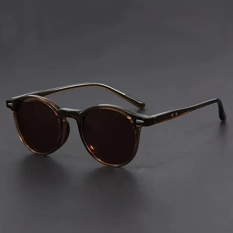 Heren Zonnebril Lichtgewicht Ronde Frame Retro Tortoiseshell Design Trendy Streetstyle Casual Modeaccessoire