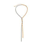 Elegante Halsketting Met Lange Ketting Van Metaal Met Geometrisch Patroon In Goud- Of Zilverkleur Voor Dames, Verstelbare Slangenketting Voor Bruiloften En Dagelijks Gebruik