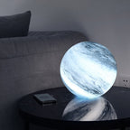 Glazen Maanlamp Zachte Lichtbol Met Maanweergave Realistisch