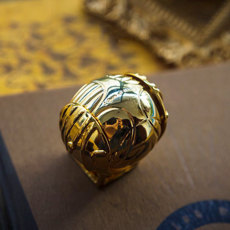 Gouden Fang Verguld 18k Schatkist Ringdoos Met Bewegelijk Luxe Sieraden Ontwerp Voor Collectie en Cadeau
