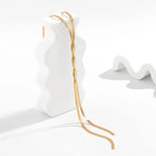Elegante Halsketting Met Lange Ketting Van Metaal Met Geometrisch Patroon In Goud- Of Zilverkleur Voor Dames, Verstelbare Slangenketting Voor Bruiloften En Dagelijks Gebruik