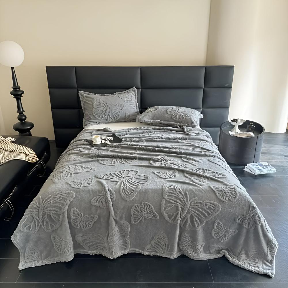 Vlinder Jacquard Flanellen Deken
