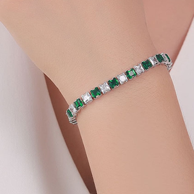 Elegante Zilveren Kettenarmband met Zirconia Tennisarmband voor Dames en Heren, Trendy Geometrisch Ontwerp en Verhoogde Charme, Perfect voor Elke Gelegenheid