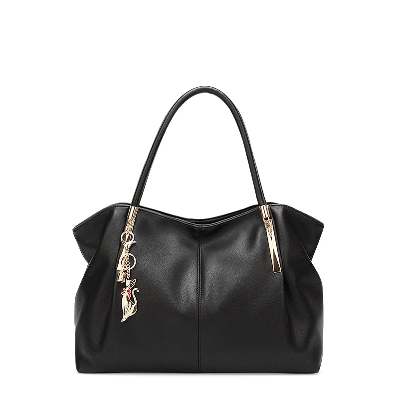 De Alicia Handtas Vegan Leren Schoudertas met Goudkleurige Hardware