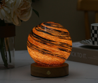 Glazen Maanlamp Zachte Lichtbol Met Maanweergave Realistisch