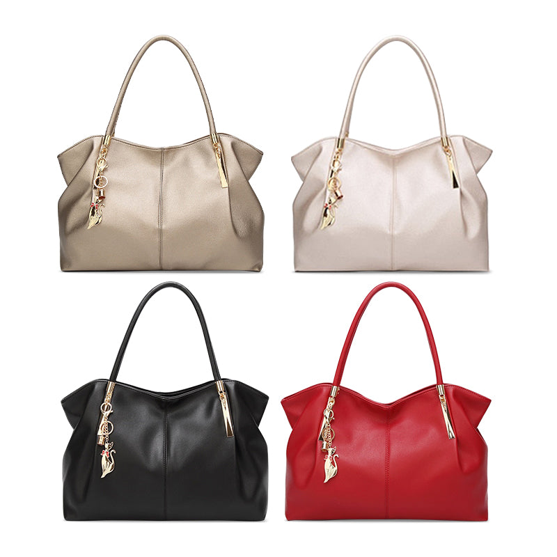 De Alicia Handtas Vegan Leren Schoudertas met Goudkleurige Hardware