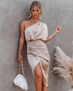 Alicia | Elegante zijden feestjurk