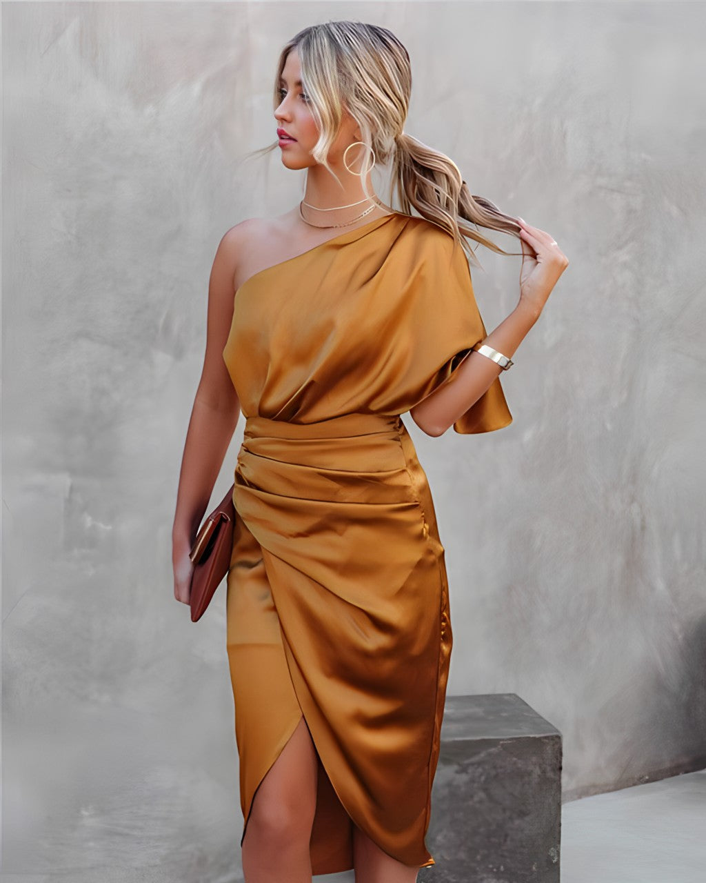 Alicia | Elegante zijden feestjurk
